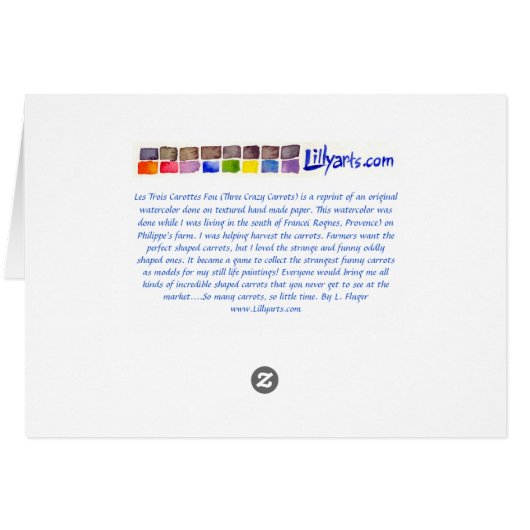 Drie Crazy Carrots Waterverf Kaart (Achterkant Horizontaal)