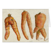 Drie Crazy Carrots Waterverf Kaart (Voorkant Horizontaal)