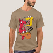 Drie Crazy Dogs cadeau grappig T-shirt (Voorkant)
