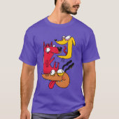 Drie Crazy Dogs cadeau grappig T-shirt (Voorkant)