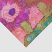 Drie Crazy Flowers Boho Alcohol-inktdesign Tissuepapier (Detail)