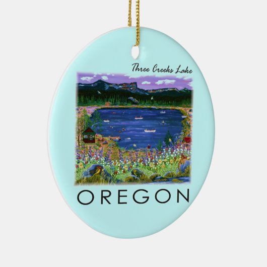 Drie Creeks Lake Keramisch Ornament (Rechts)