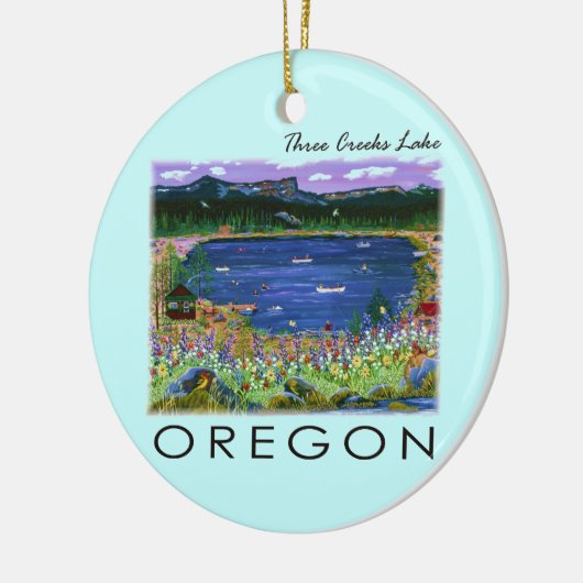 Drie Creeks Lake Keramisch Ornament (Links)