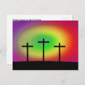 Drie Crosses gloed Briefkaart (Voorkant / Achterkant)