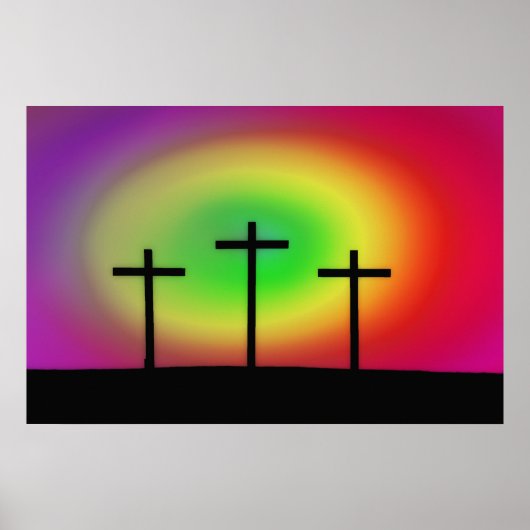 Drie Crosses gloed Poster (Voorkant)