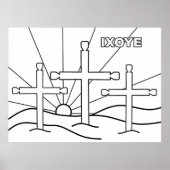 Drie Crosses op een heuvel Poster (Voorkant)