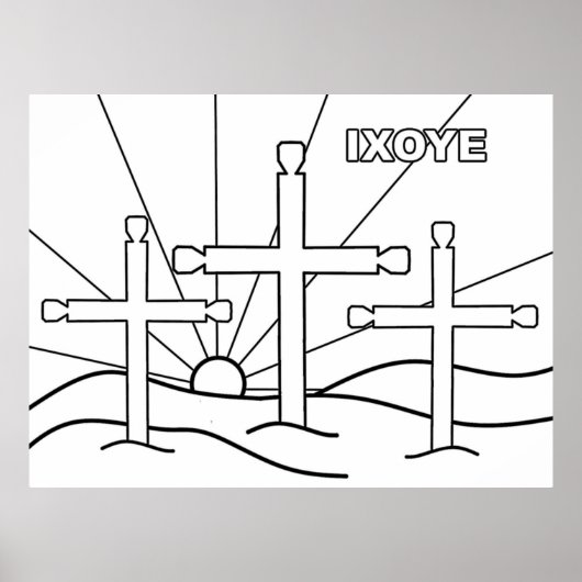 Drie Crosses op een heuvel Poster (Voorkant)