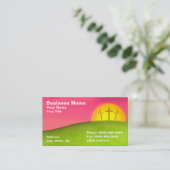 Drie Crucifixen op Hill Tegen Mooie Zonnetijd Visitekaartje (Staand voorkant)