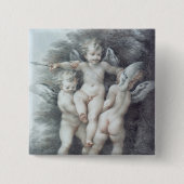 Drie Cupids Vierkante Button 5,1 Cm (Voorkant)