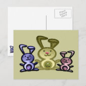 Drie Cute Bunnies Briefkaart (Voorkant / Achterkant)