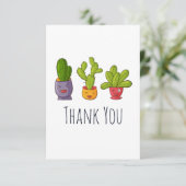 Drie Cute Cactus Illustratie Bedankkaart (Staand voorkant)