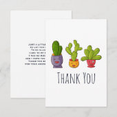Drie Cute Cactus Illustratie Bedankkaart (Voorkant / Achterkant)