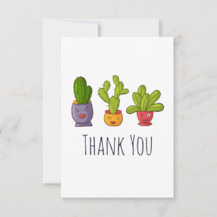 Drie Cute Cactus Illustratie Bedankkaart