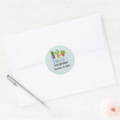 Drie Cute Cactus in Flower Pots Fun Birthday Ronde Sticker (Envelop)