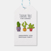 Drie Cute Cactus in Flower Pots Fun Dank je Cadeaulabel (Voorkant)