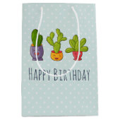 Drie Cute Cactus in Flower Pots Illustration Medium Cadeauzakje (Voorkant)
