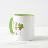 Drie Cute Cactus in Flower Pots Illustration Mok (Voorkant links)