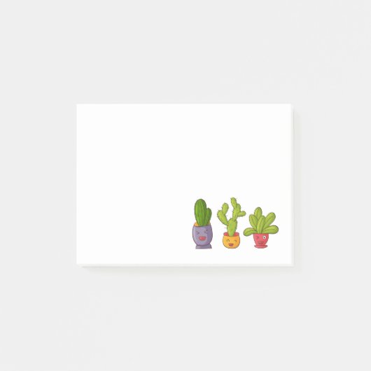 Drie Cute Cactus in Flower Pots Illustration Post-it® Notes (Voorkant)
