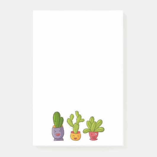Drie Cute Cactus in Flower Pots Illustration Post-it® Notes (Voorkant)