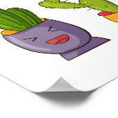Drie Cute Cactus in Flower Pots Illustration Poster (Hoek)