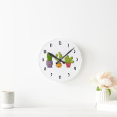 Drie Cute Cactus in Flower Pots Illustration Ronde Klok (Huis)