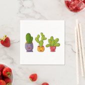 Drie Cute Cactus in Flower Pots Illustration Servet (Insitu)