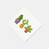 Drie Cute Cactus in Flower Pots Illustration Servet (Hoek)