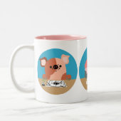 Drie Cute Cartoon biglets bij Mok onderzoek (Links)