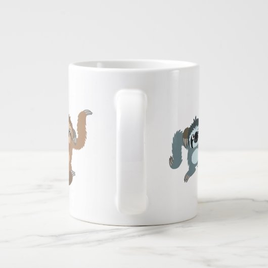 Drie Cute Cartoon-sleuven Grote Koffiekop (Achterkant)