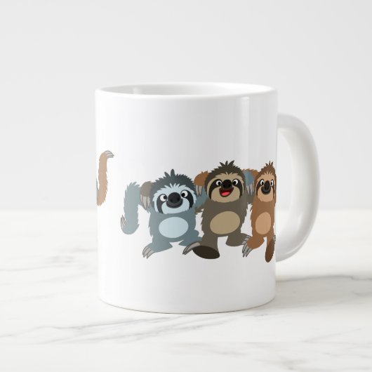 Drie Cute Cartoon-sleuven Grote Koffiekop (Voorkant rechts)
