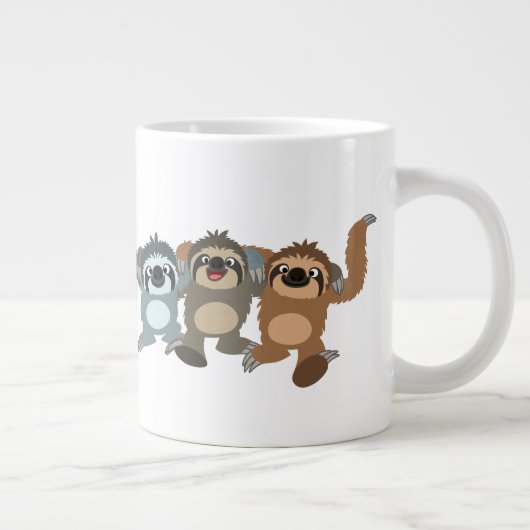 Drie Cute Cartoon-sleuven Grote Koffiekop (Rechts)