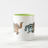 Drie Cute Cartoon-sleuven Tweekleurige Koffiemok (Center)