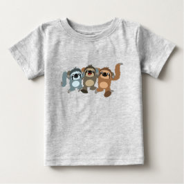 Drie Cute Cartoon Slots Baby T-Shirt