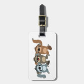 Drie Cute Cartoon Slots Bagagelabel (Voorkant verticaal)