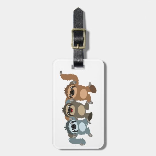 Drie Cute Cartoon Slots Bagagelabel (Voorkant verticaal)