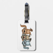 Drie Cute Cartoon Slots Bagagelabel (Achterkant verticaal)