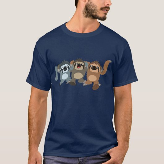 Drie Cute Cartoon Slots T-Shirt (Voorkant)