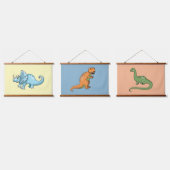Drie Cute Dinosaurs Illustraties kleurrijk Hangend Wandkleed (Driedubbel)