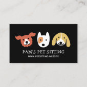 Drie Cute Dog Facs | Dierenvriend | Pet Care Visitekaartje (Voorkant)