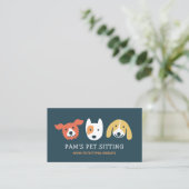 Drie Cute Dog Facs | Dierenvriend | Pet Care Visitekaartje (Staand voorkant)
