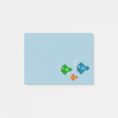 Drie Cute en kleurrijke 8-bits viszwemmen Post-it® Notes (Voorkant)