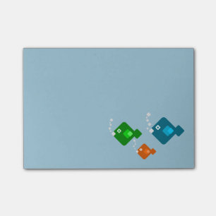 Drie Cute en kleurrijke 8-bits viszwemmen Post-it® Notes