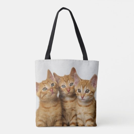 Drie Cute Ginger Cat Kittens Foto op Shopper Tote Bag (Achterkant)