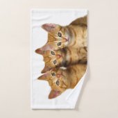 Drie Cute Ginger Cat Kittens Friends Head Foto - Bad Handdoek (Handdoek)