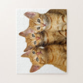 Drie Cute Ginger Cat Kittens Friends Head Foto - Legpuzzel (Verticaal)