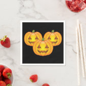 Drie Cute Halloween Jack O'Lantern Pumpkins Servetten (Insitu)