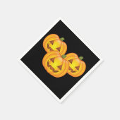 Drie Cute Halloween Jack O'Lantern Pumpkins Servetten (Hoek)