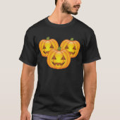 Drie Cute Halloween Jack O'Lantern Pumpkins T-shirt (Voorkant)
