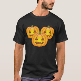 Drie Cute Halloween Jack O'Lantern Pumpkins T-shirt