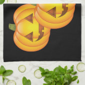Drie Cute Halloween Jack O'Lantern Pumpkins Theedoek (Gevouwen)